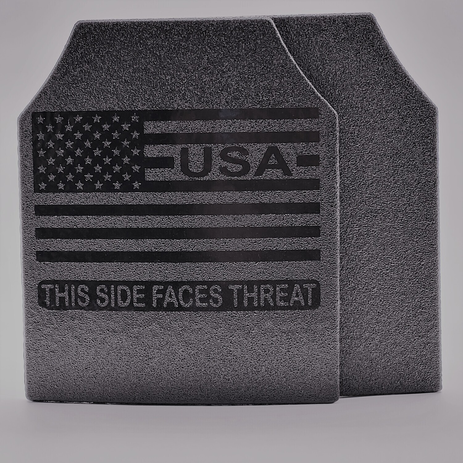 An oversized 11x14 Level III ballistic armor plate designed for enhanced coverage and rifle-rated protection. The plate features a durable black finish with a single-curve design for improved comfort and fit, especially for larger body types. Built to stop standard rifle rounds, this stand-alone plate is ideal for tactical operators, law enforcement, and civilians seeking maximum protection in high-threat situations.