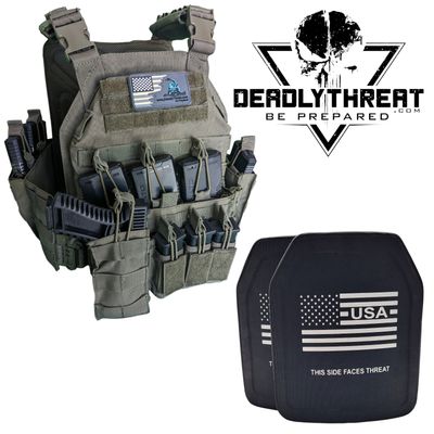 Urban Assault Phantom Sage tactical plate carrier with Level III+ special threat ballistic armor plates for high-velocity rifle protection. Features sage green camo pattern, MOLLE webbing, adjustable straps, and lightweight durable construction. Ideal advanced body armor for military, tactical operators, and law enforcement in mixed-terrain and high-threat environments.