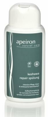 keshawa repair
intensive Pflege, Glanz &
verbesserte Kämmbarkeit
Spülung für
normales bis trockenes,
sprödes und strapaziertes Haar
Inhalt: 150 ml