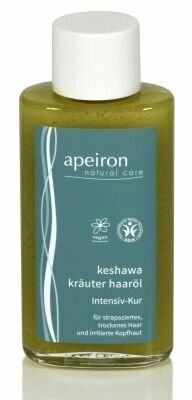 keshawa kräuter haaröl
Intensiv-Kur
für trockenes, strapaziertes Haar und irritierte Kopfhaut
Inhalt: 100 ml