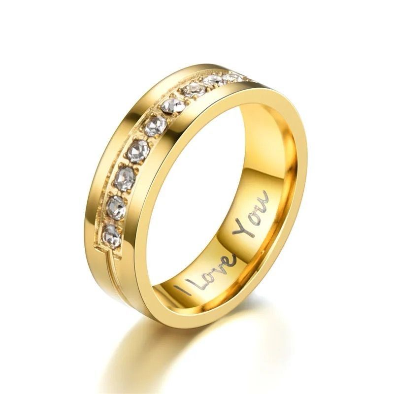 Men Zircon Band Ring (Gold)