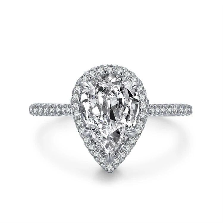 Pear Shaped Halo Ring
