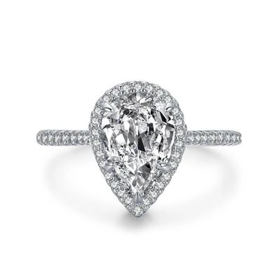 Pear Shaped Halo Ring