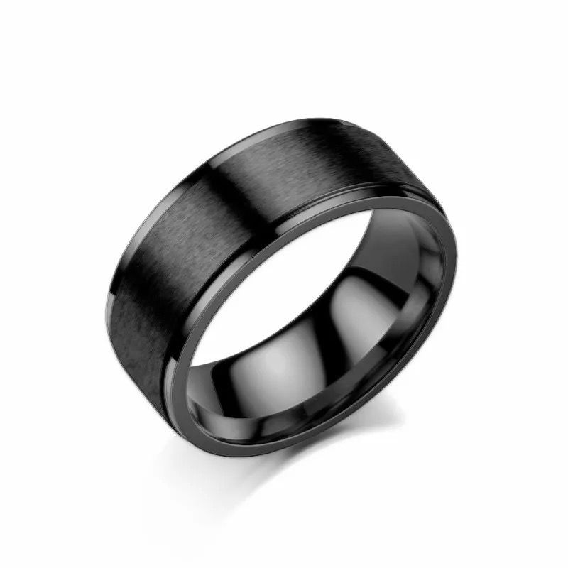 Black Men Stainless Steel Ring