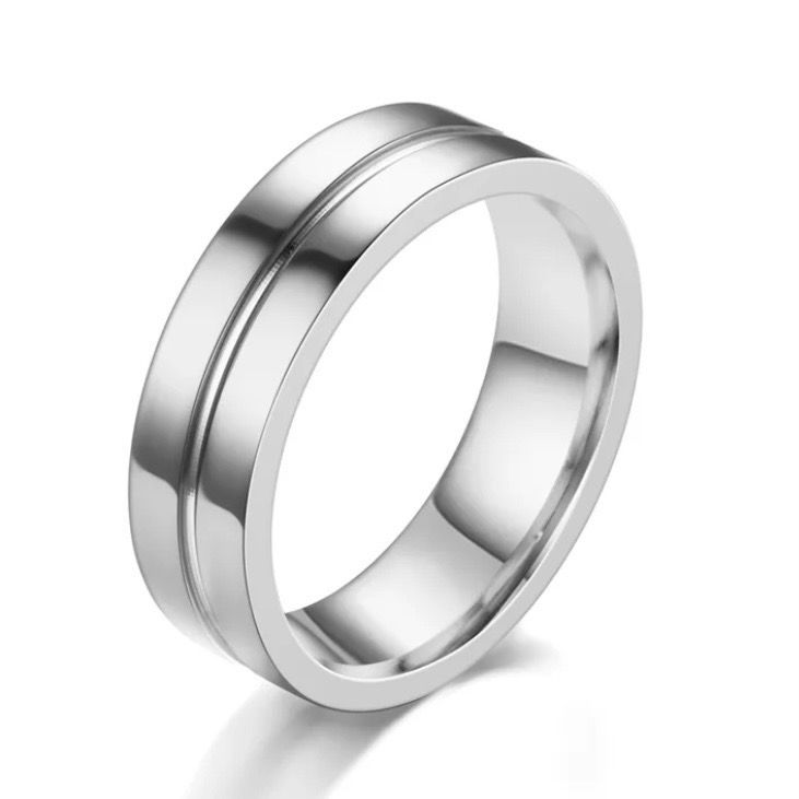 Men Silver Stainless Steel Ring