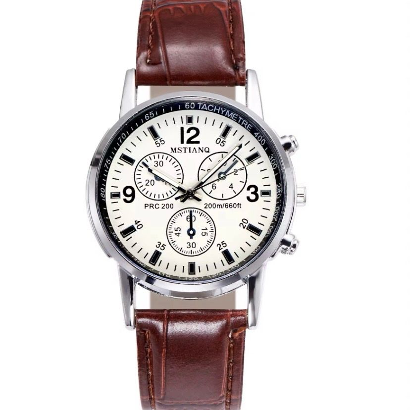 PU Leather Analogue Watch
