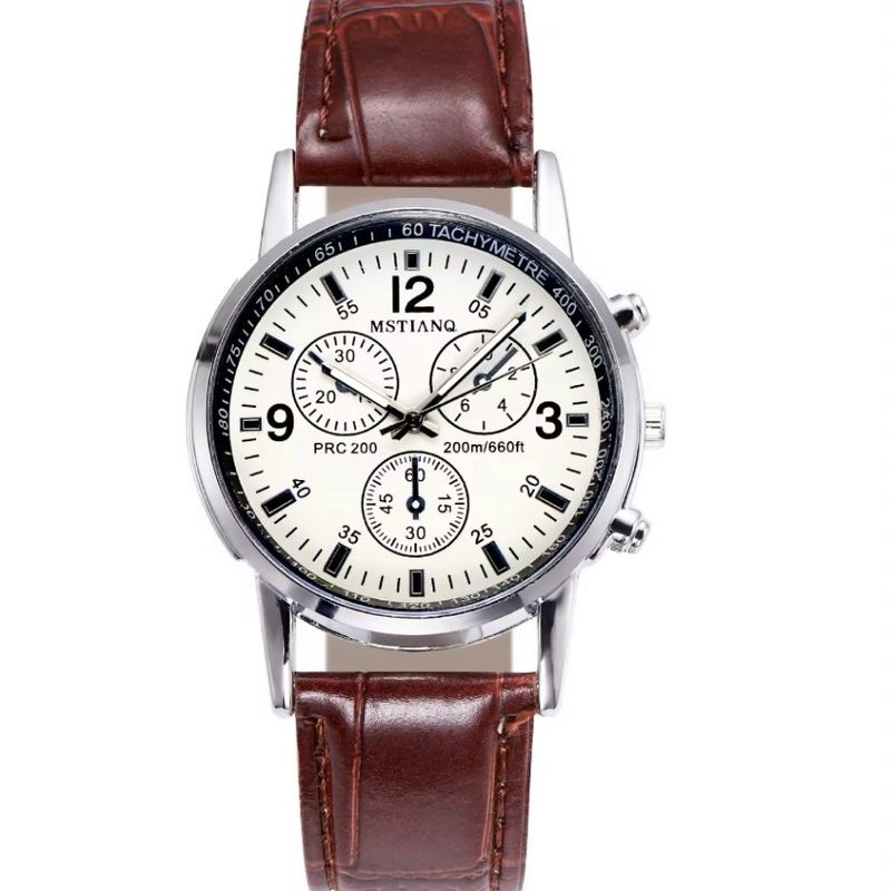 PU Leather Analogue Watch
