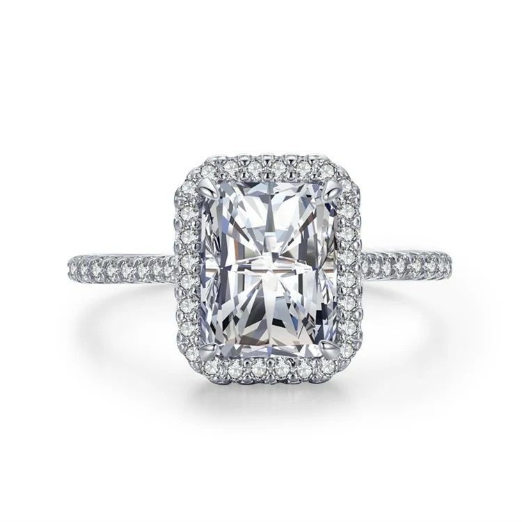 Rectangular Halo Ring