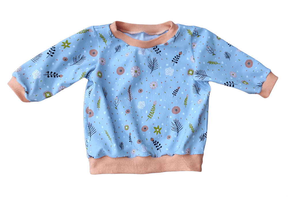 Baby Pullover | Größe 68 | Federn hellblau