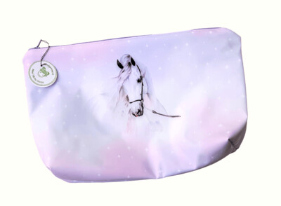 Kosmetiktasche handmade | Pferd rosa weiß