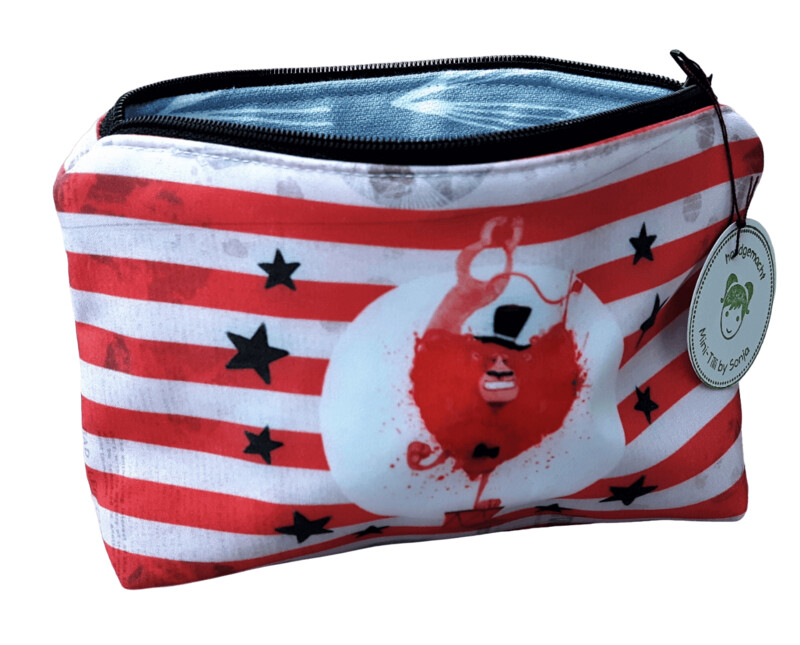Kosmetiktasche handmade | Zirkus rot weiss