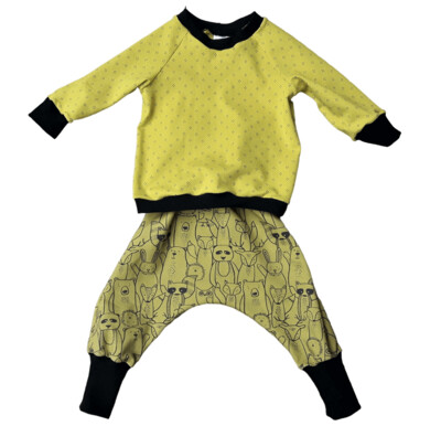 Baby Set Pumphose und Pullover *WALDTIERE* in Größe 68/74
