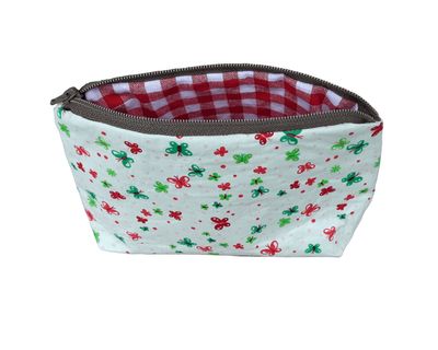 Kosmetiktasche handmade | Schmetterlinge weiss