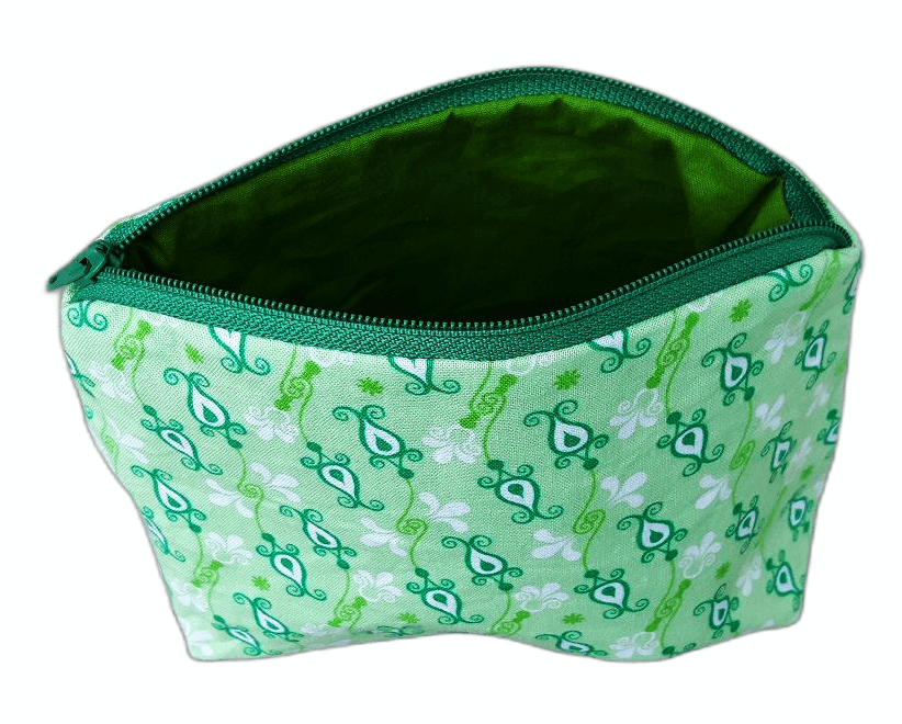 Kosmetiktasche handmade |  Ornamente weiss hellgruen