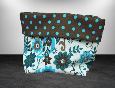 Utensilo Stoffkorb handmade | Blumen mint braun