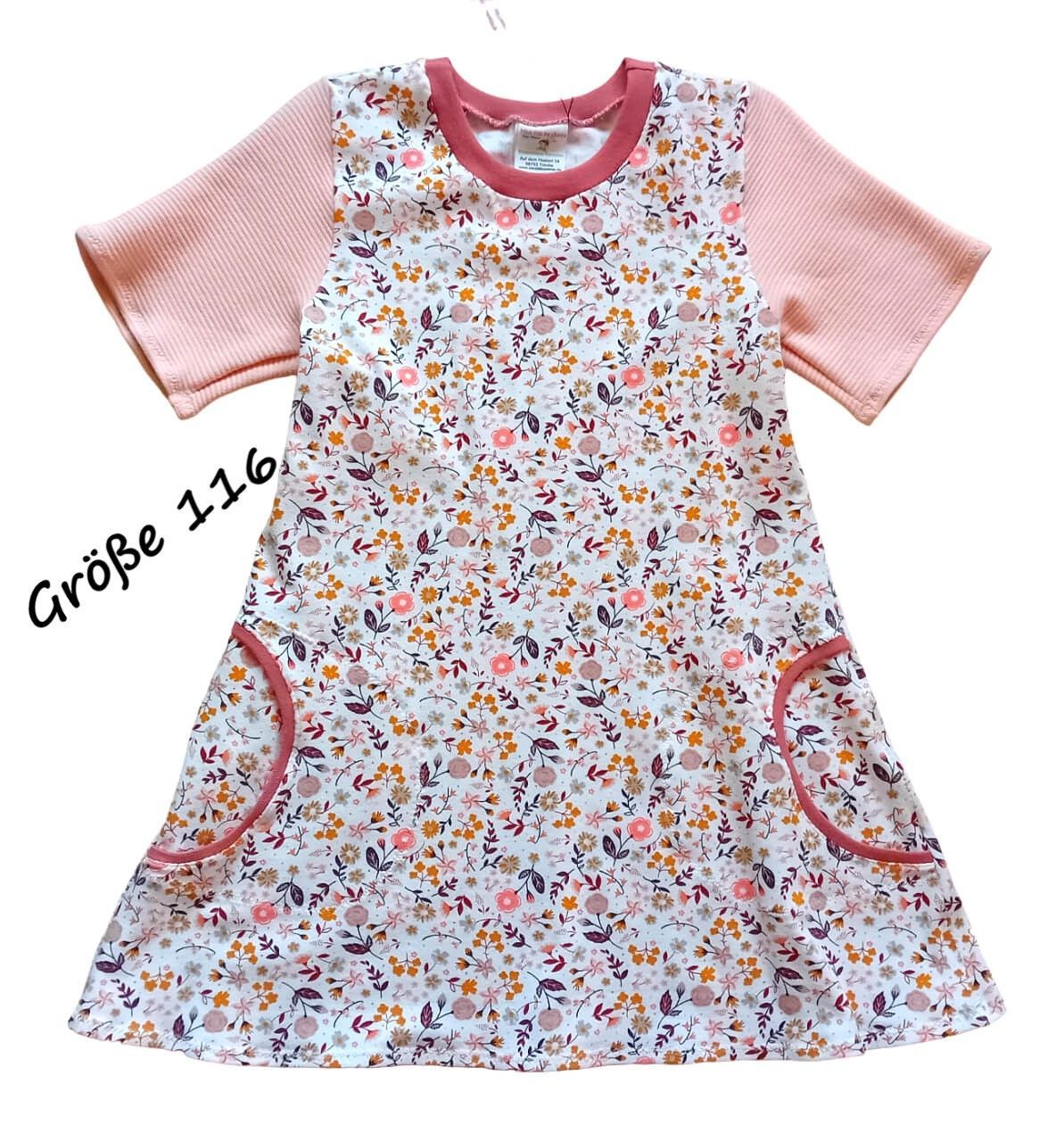 Kinderkleid Sommerkleid KLEINE BLUMEN in Gr. 116 und 140