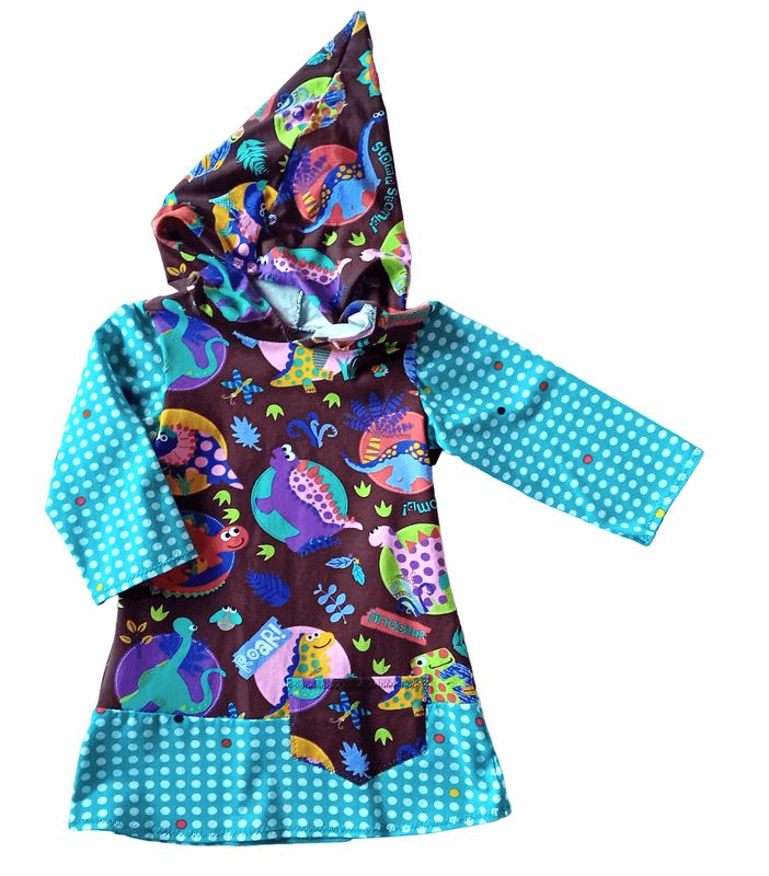 Kapuzenkleid Kinder langarm DINOS in Gr. 86