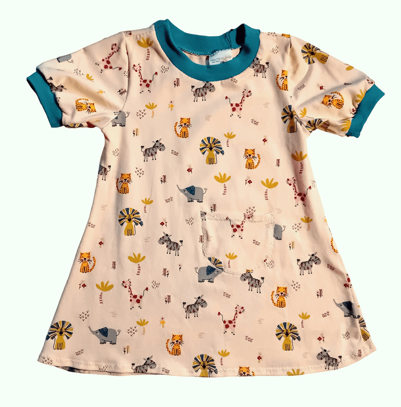 Kinderkleid Sommerkleid SAFARITIERE in Gr. 86
