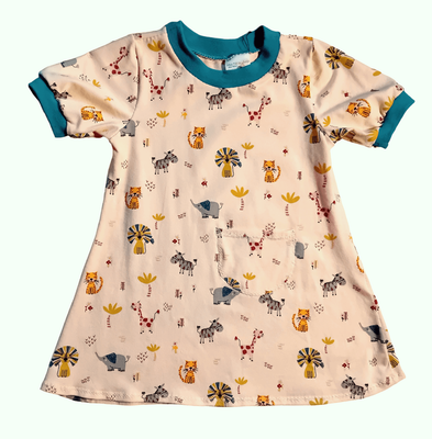 Kinderkleid Sommerkleid SAFARITIERE in Gr. 86