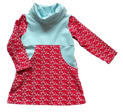 Kinderkleid langarm RINGELREIHEN in Gr. 98
