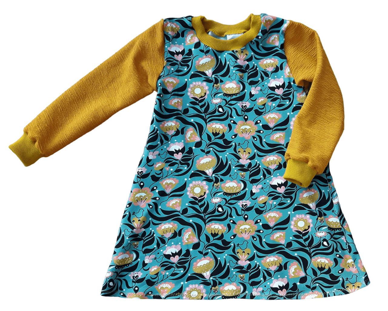 Kinderkleid langarm  BLUMENTANZ in Gr. 98
