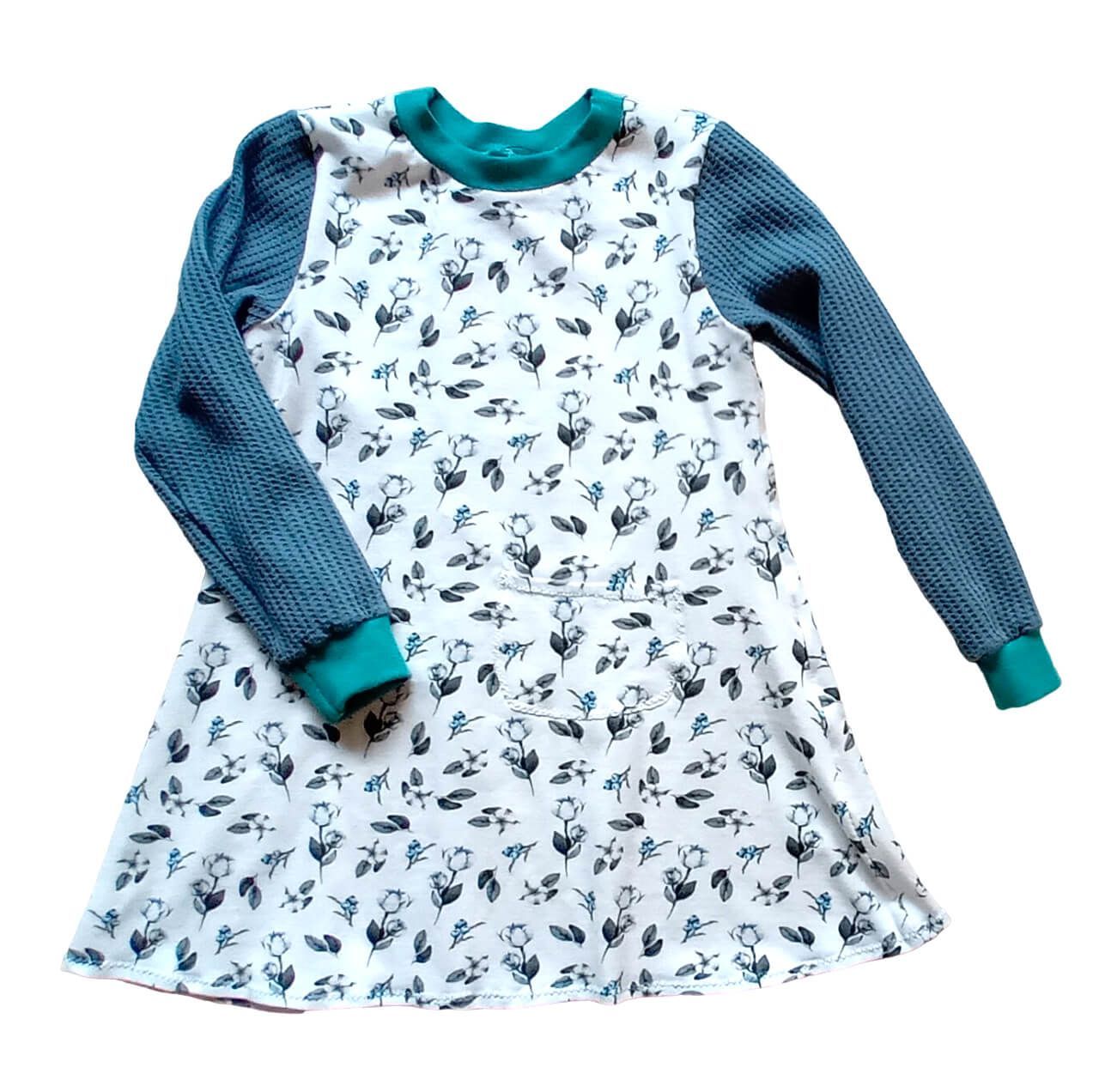 Kinderkleid langarm  ROSEN in Gr. 104