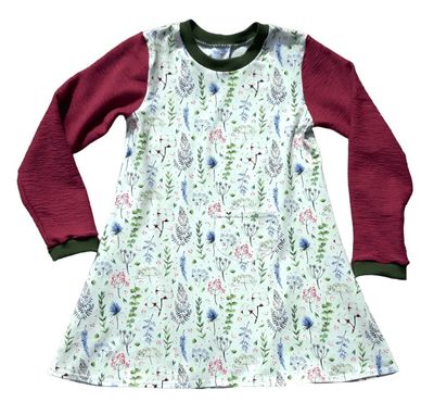 Kinderkleid langarm SOMMERBLUMEN in Gr. 116