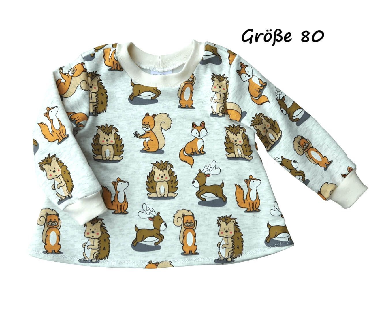 Kinderpullover langarm LUSTIGE TIERE in Gr. 80, 104 und 110