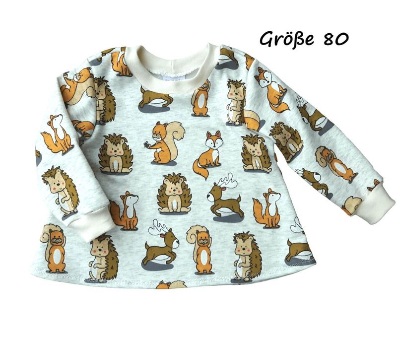 Kinderpullover langarm LUSTIGE TIERE in Gr. 80, 104 und 110