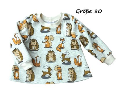 Kinderpullover langarm LUSTIGE TIERE in Gr. 80, 104 und 110