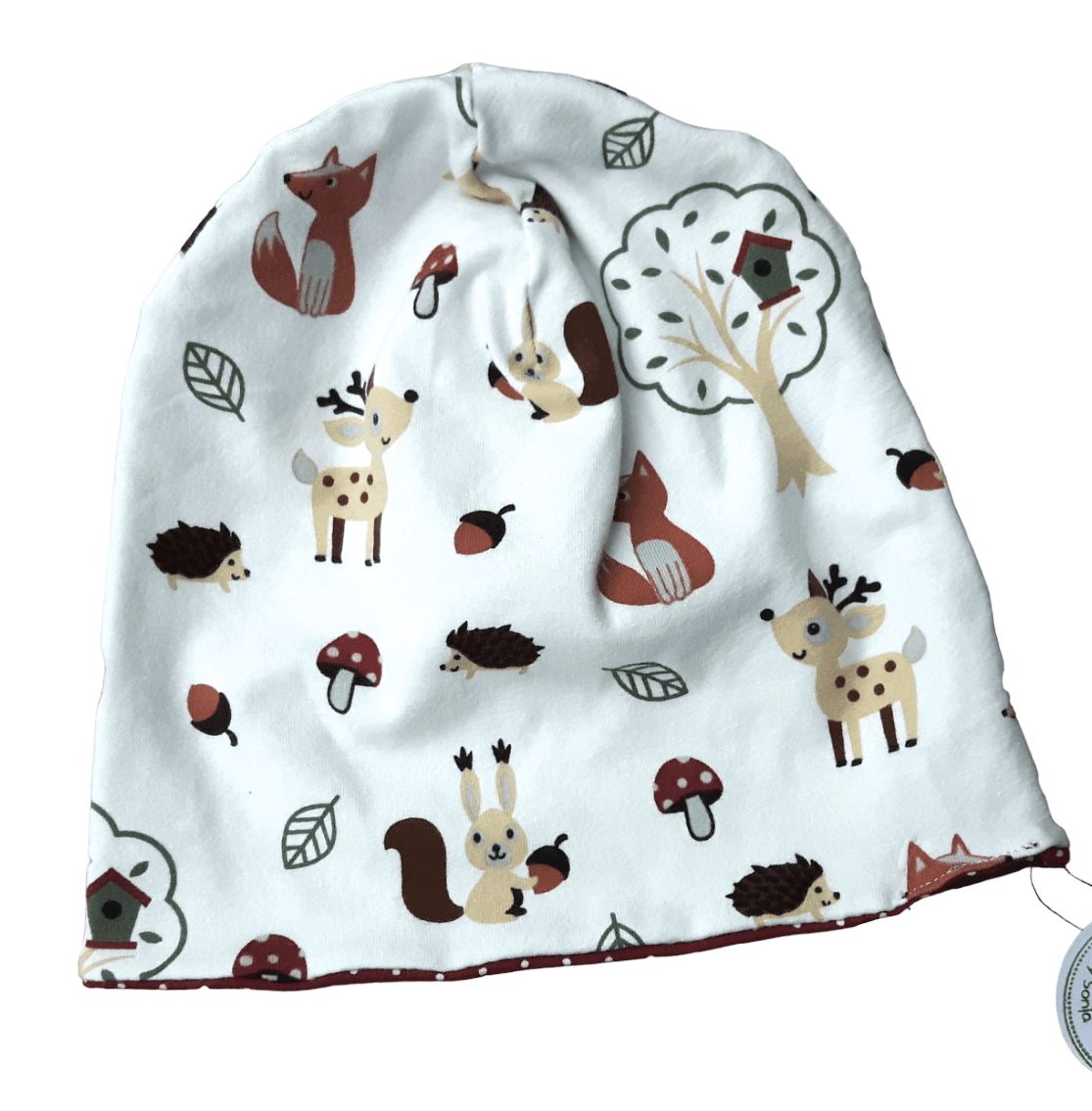 Baby Beanie WALDTIERE PUNKTE / 6-12 Monate