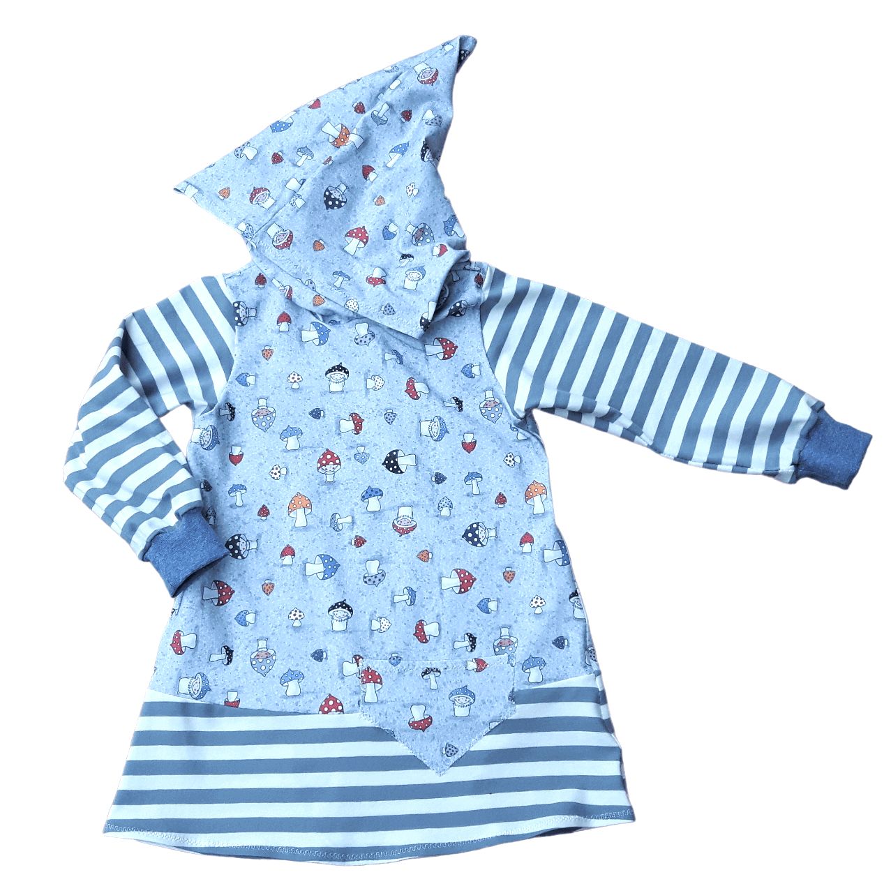 Kapuzenkleid Kinder langarm PILZE in Gr.  92