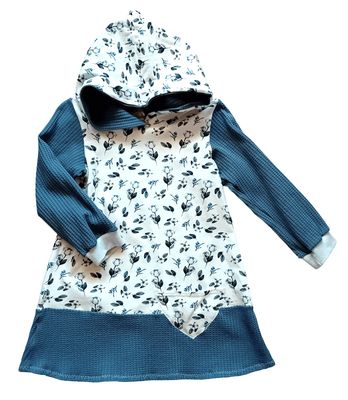 Kapuzenkleid Kinder langarm ROSEN in Gr. 98