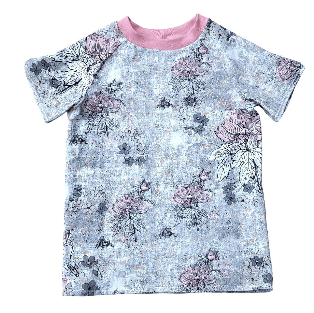 Kinder T-Shirt VINTAGE BLUMEN in Gr. 128