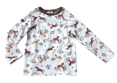 Langarmshirt Kinder PFERDE  in Gr. 104 und 122