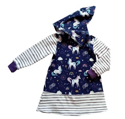 Kapuzenkleid Kinder langarm EINHORNMAGIE in Gr.  92