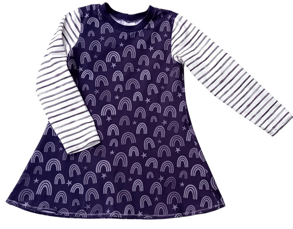 Kinderkleid langarm REGENBOGEN in Gr. 116