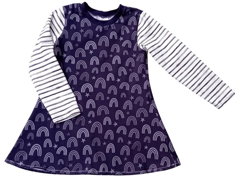 Kinderkleid langarm REGENBOGEN in Gr. 116