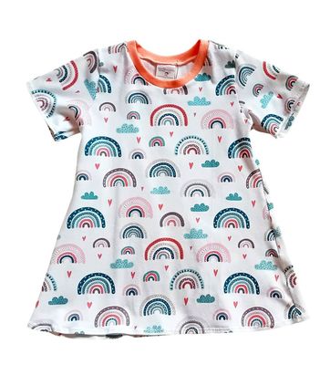 Kinderkleid Sommerkleid REGENBOGEN PASTELL in Gr. 92
