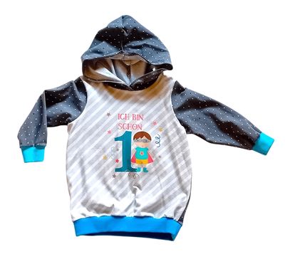 Kapuzenpullover Jungen  *1. GEBURTSTAG* in Gr. 86