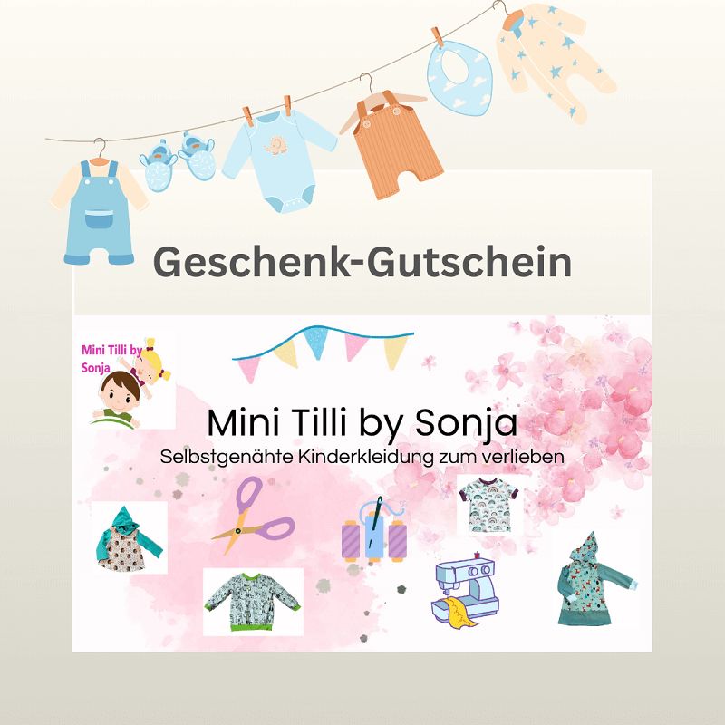 Geschenkgutscheine aus dem Onlineshop von *Mini Tilli by Sonja* sind besonders praktisch zum verschenken.