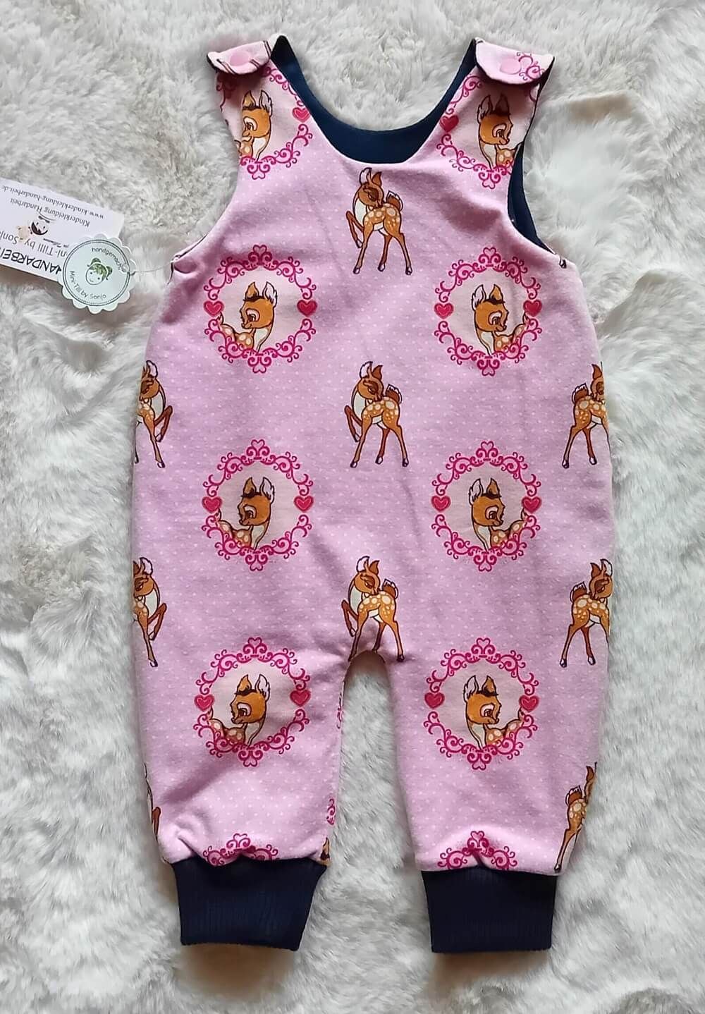 Baby Strampler BAMBI rosa in Gr. 56