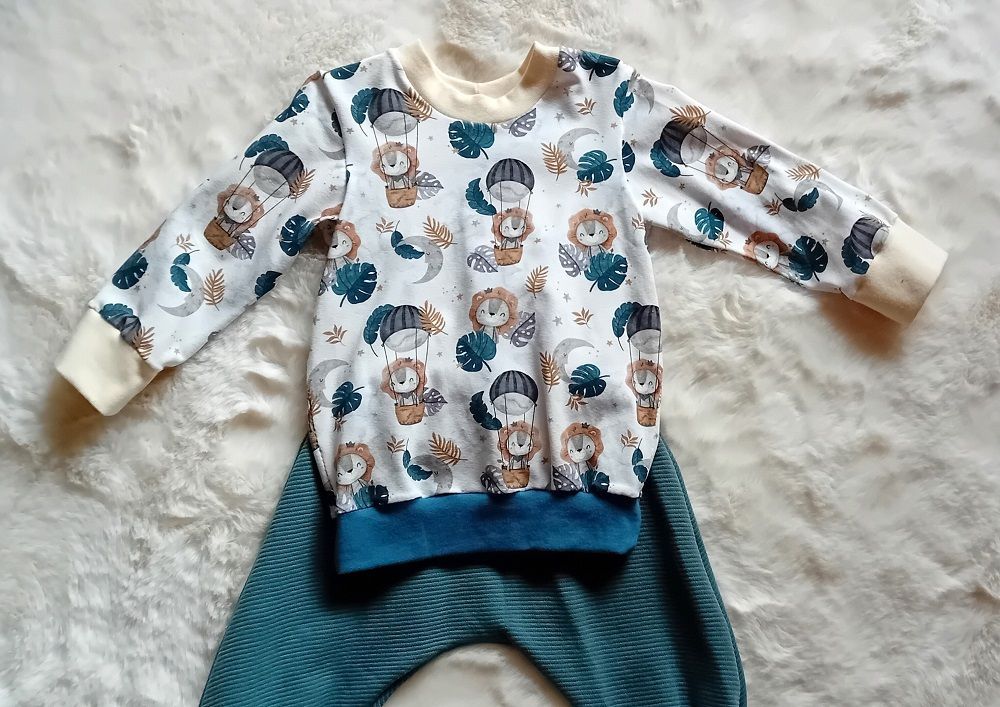 Baby Set Pumphose und Pullover LION REISE in Gr. 80