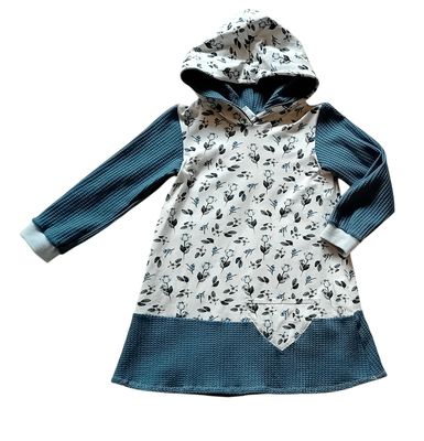 Kapuzenkleid Kinder langarm ROSEN in Gr. 98