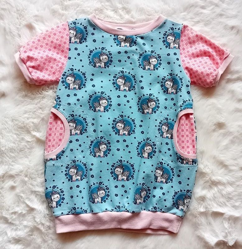 Baby Ballonkleid EINHORN in Gr. 74/80