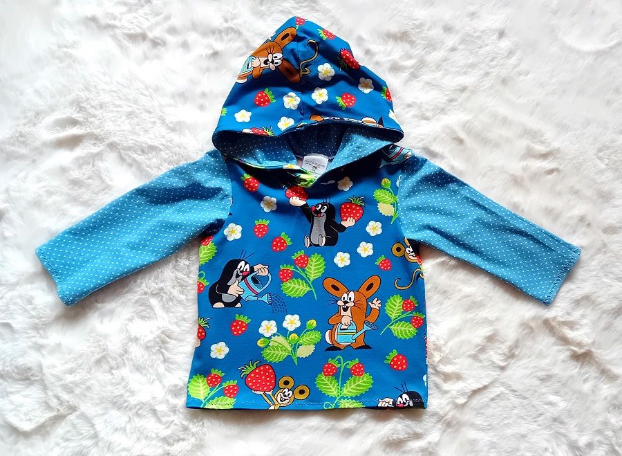 Kapuzenpullover Kinder  MAULWURF in Gr. 80