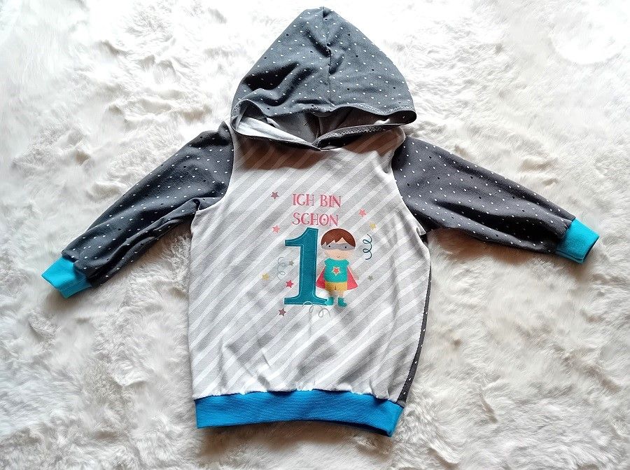 Kapuzenpullover Jungen  *1. GEBURTSTAG* in Gr. 86
