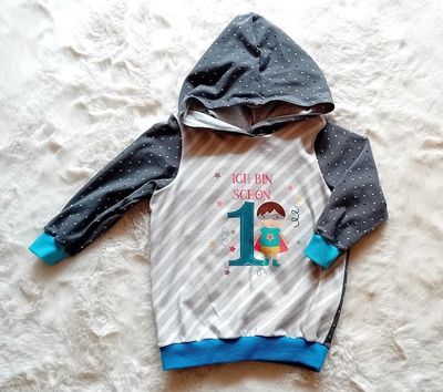 Kapuzenpullover Jungen  *1. GEBURTSTAG* in Gr. 86