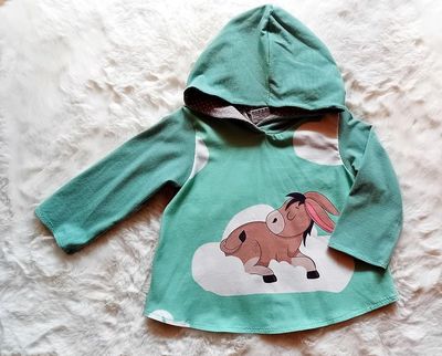 Kapuzenpullover Kinder Hoodie ESELPANEL in Gr. 92