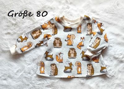 Kinderpullover langarm LUSTIGE TIERE in Gr. 80, 104 und 110